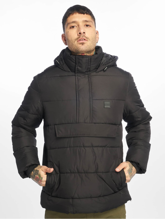 Männer puffer-jackets Urban Classics Herren Puffer Jacket Pull Over Puffer in schwarz