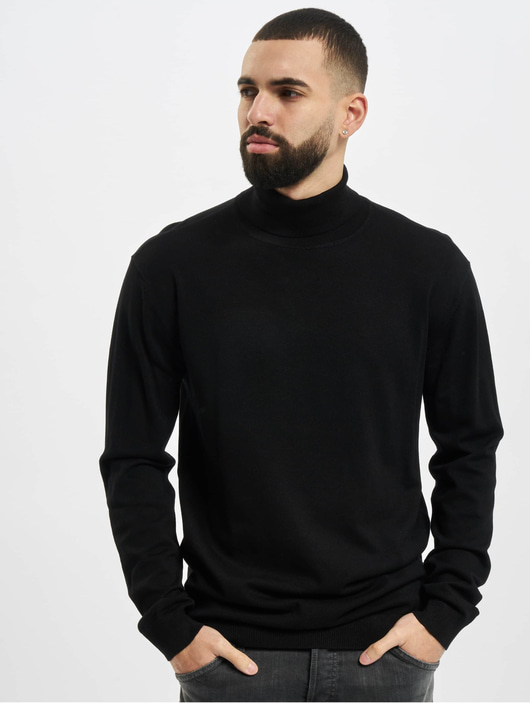 Männer pullover Urban Classics Herren Pullover Basic Turtleneck in schwarz