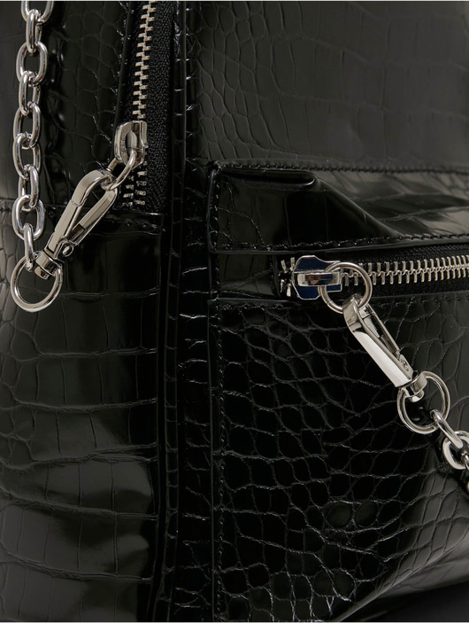 Frauen rucksaecke Urban Classics Rucksack Croco Synthetic Leather in schwarz