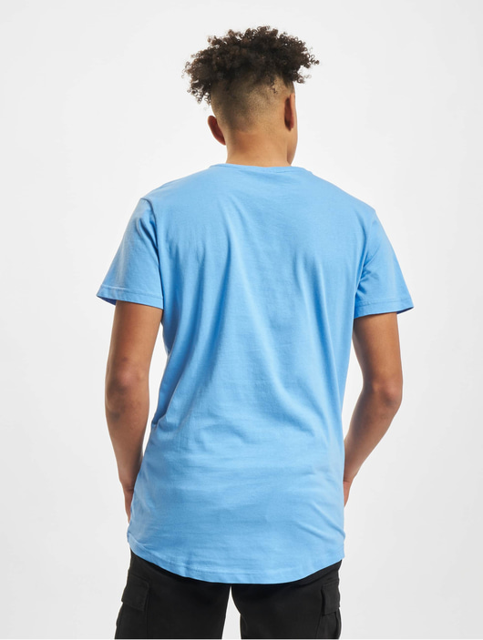 Männer t-shirts Urban Classics Herren T-Shirt Shaped Long in blau