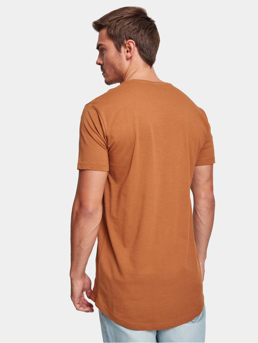 Männer t-shirts Urban Classics Herren T-Shirt Shaped Long in braun