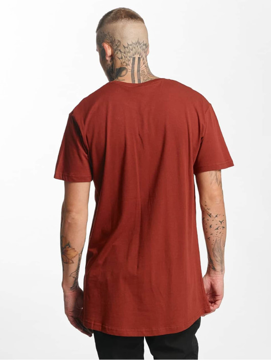 Männer t-shirts Urban Classics Herren T-Shirt Shaped Oversized Long in braun