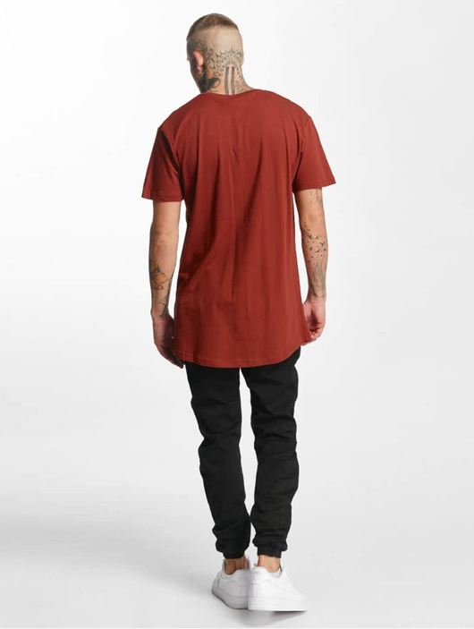 Männer t-shirts Urban Classics Herren T-Shirt Shaped Oversized Long in braun