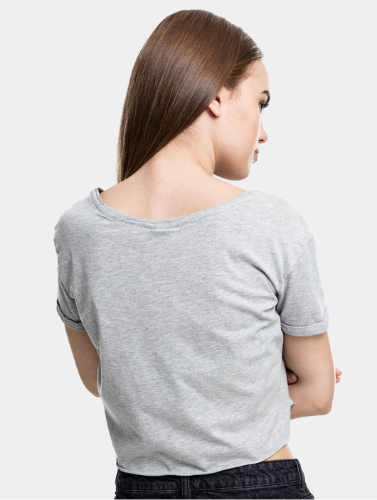 Frauen t-shirts Urban Classics Damen T-Shirt Short in grau