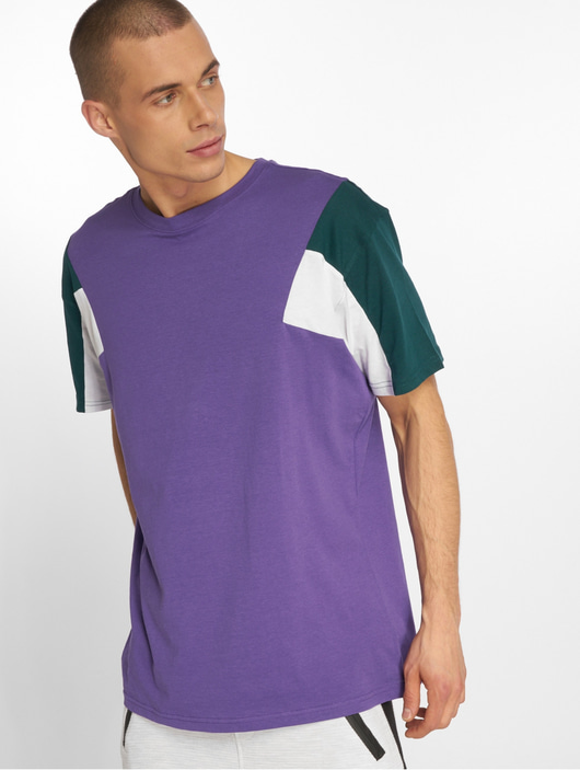Männer t-shirts Urban Classics Herren T-Shirt 3-Tone in violet