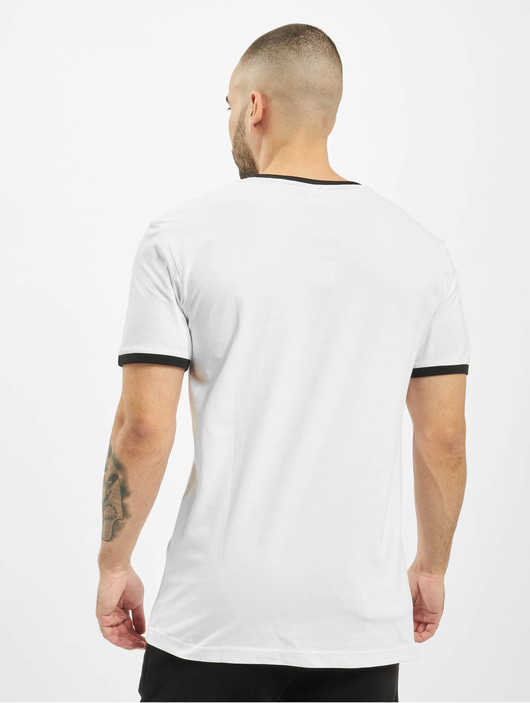 Männer t-shirts Urban Classics Herren T-Shirt Ringer in weiß