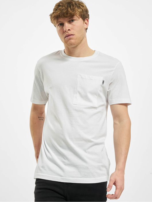 Männer t-shirts Urban Classics Herren T-Shirt Basic Pocket in weiß