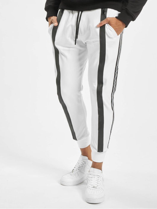Männer jogginghosen VSCT Clubwear Herren Jogginghose Tapered Antifit Zipped in weiß