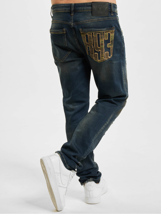 Männer straight-fit-jeans Yakuza Herren Straight Fit Jeans 420 in blau