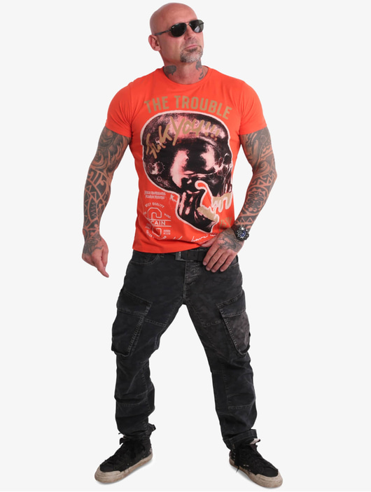 Männer t-shirts Yakuza Herren T-Shirt Fcku in orange
