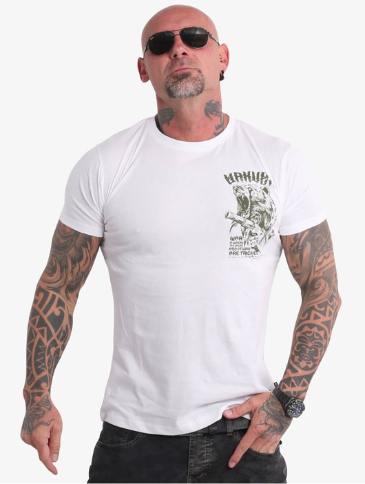 Männer t-shirts Yakuza Herren T-Shirt Beast V02 in weiß