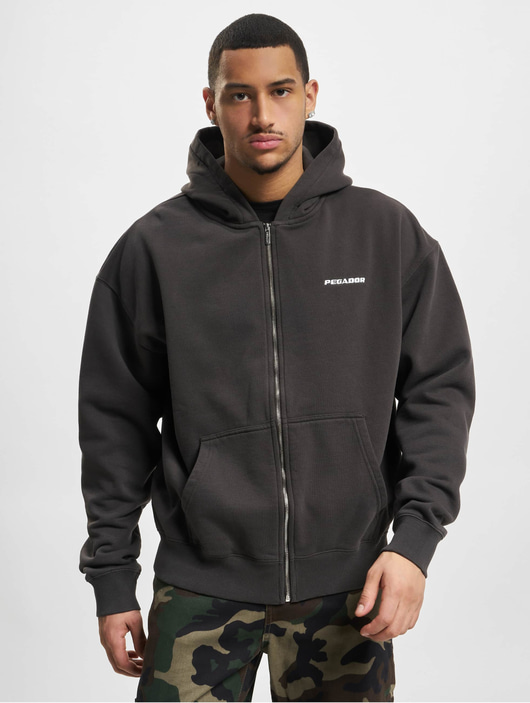 PEGADOR Overwear / Zip Hoodie Logo Oversized in grey 961049