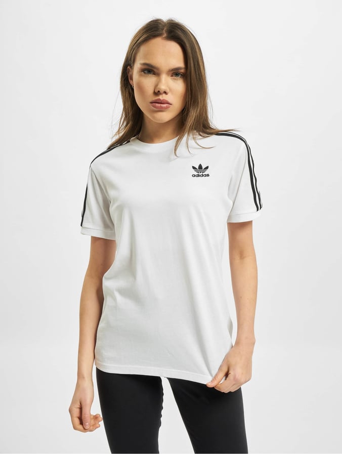 adidas Originals / T-shirts 3 Stripes i hvid 801712
