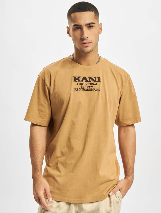 Karl Kani Ropa superiór / Camiseta Retro Washed en marrón 865726