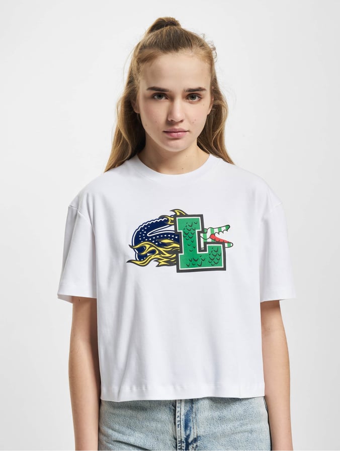 genvinde Smigre Gods Lacoste Overdel / T-shirts Big Logo i hvid 973957