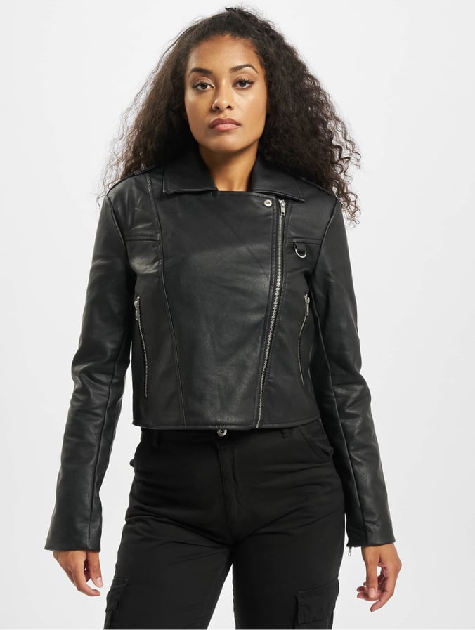 Missguided Damen Lederjacke Ultimate Boxy Faux Leather Biker In Schwarz