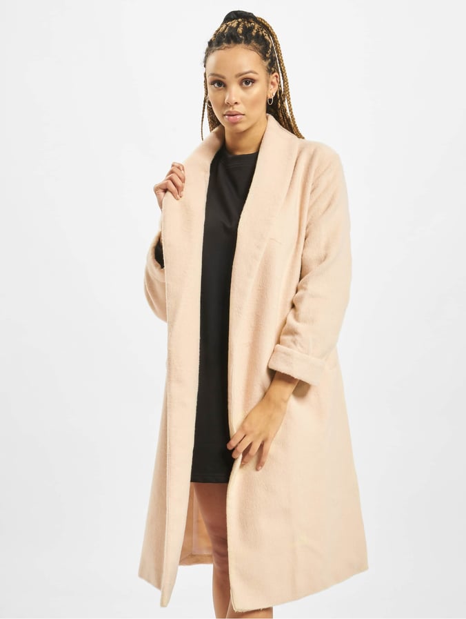 Missguided Damen Mantel Shawl Collar W Side Splits In Beige 717261