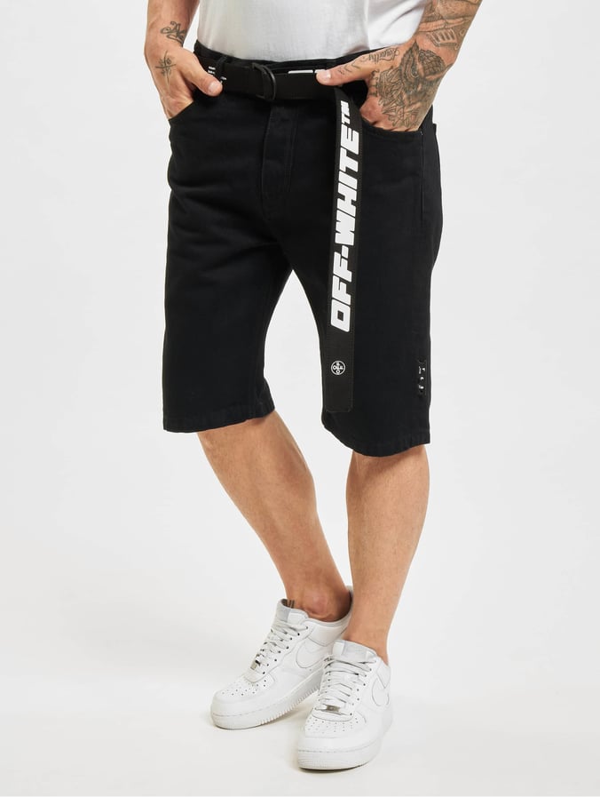 Off-White Shorts Logo Belt Denim i sort