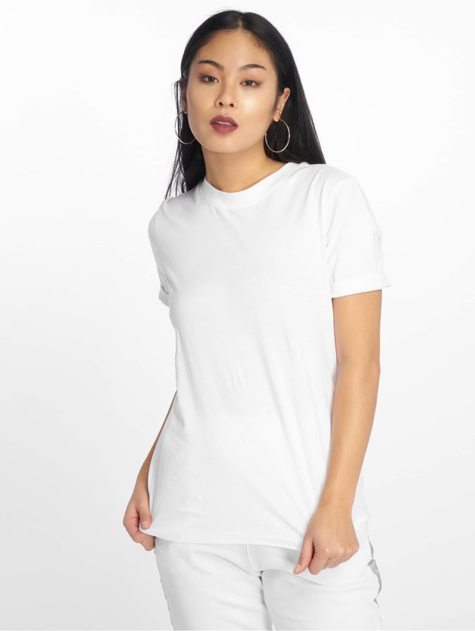 Ropa superiór / Camiseta pcRia Fold Up Solid en blanco 545673