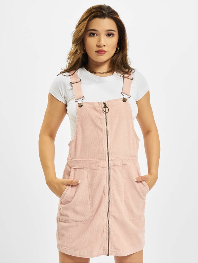 Urban Classics / jurk Corduroy Dungaree in rose 562790