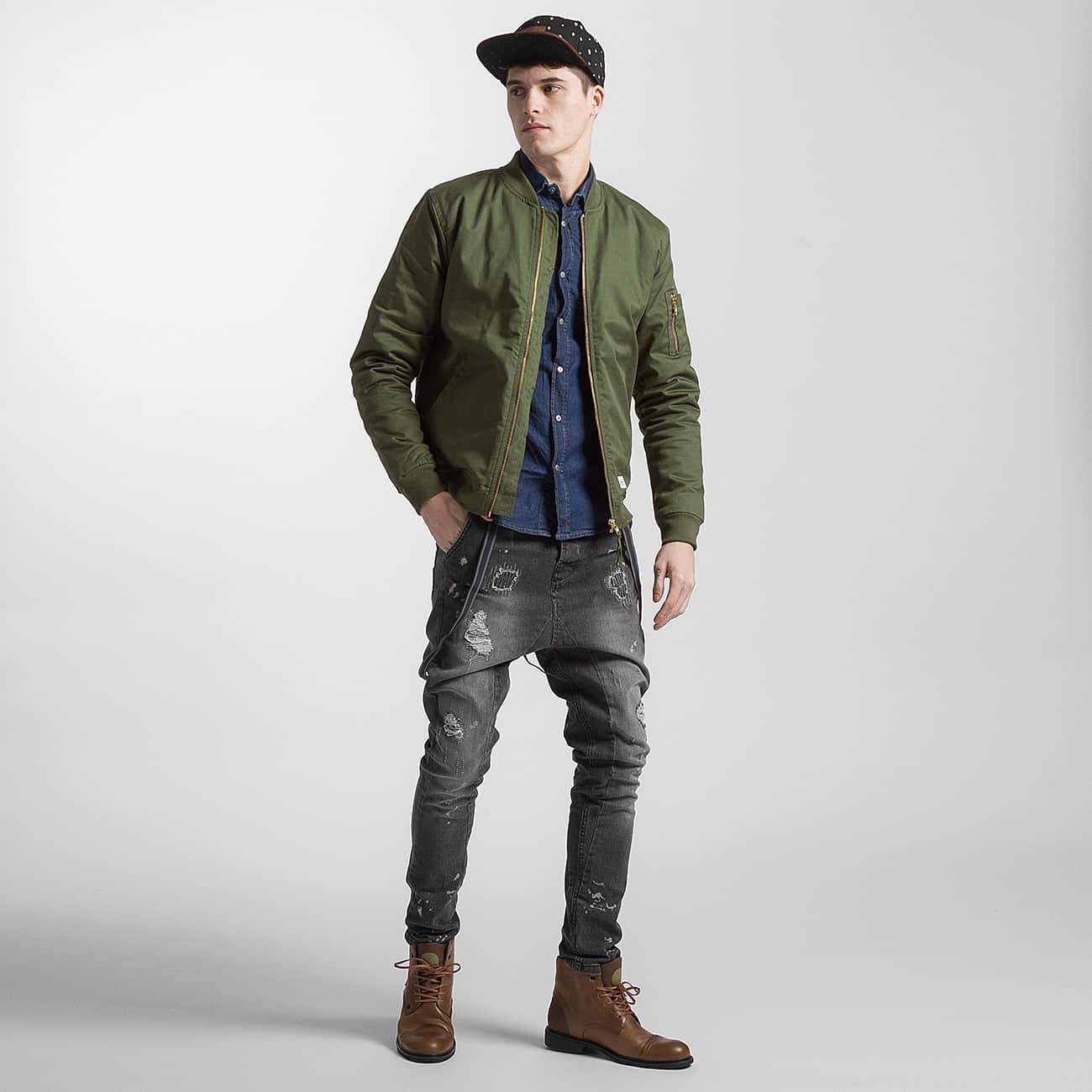 VSCT Clubwear Jeans / Antifit Brad Slim Supenders in grijs