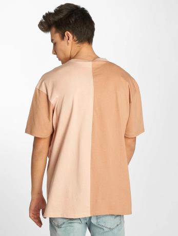 Urban Classics Heren Tshirt -M- Oversize Harlequin Roze/Oranje
