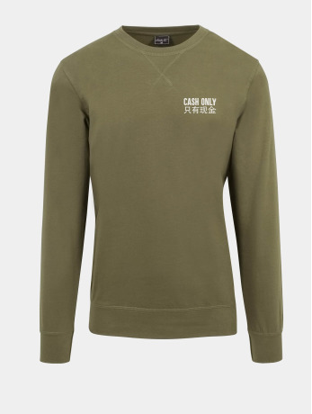 Mister Tee / trui Cash Only Crewneck in olijfgroen