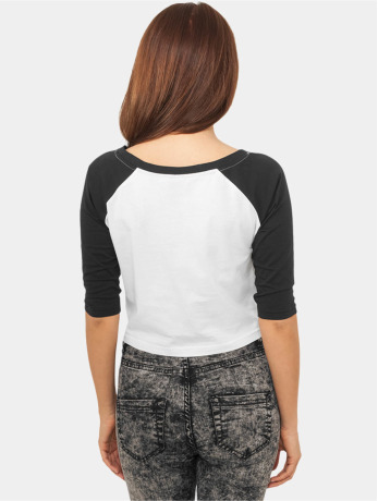 Urban Classics / t-shirt Cropped 3/4 Raglan in wit