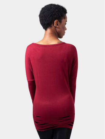 Urban Classics / Longsleeve Ladies Cutted Viscose in rood