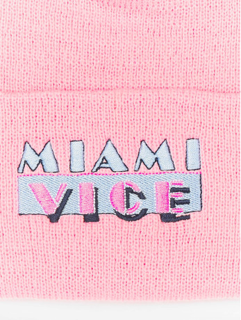 Merchcode / Beanie Miami Vice Logo in rose