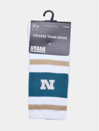 Urban Classics Sokken -39/42- College Team Socks unionbeige/bottlegreen/white Wit