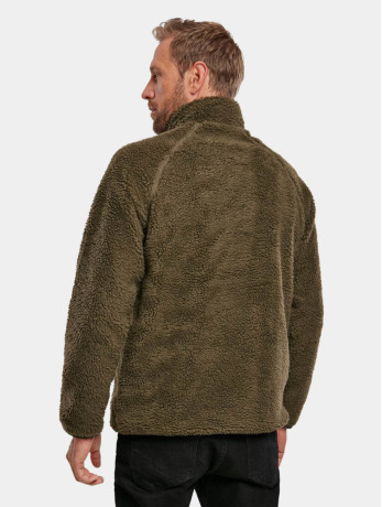 Urban Classics Pullover Jas -4XL- Teddyfleece Troyer Fleece vest Groen