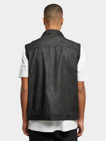 Urban Classics Mouwloos jacket -5XL- Denim Zwart