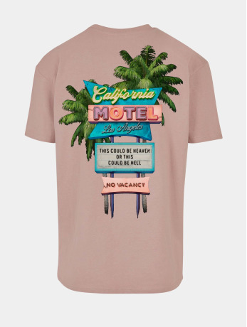 Mister Tee Heren Tshirt -L- California Motel Oversize Roze