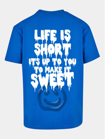 Lost Youth / t-shirt 'Life Is Short' in blauw