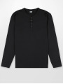 Urban Classics / Longsleeve Basic Henley in zwart