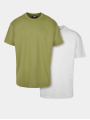 Urban Classics Heren Tshirt -M- Heavy Oversized 2-Pack Groen/Wit