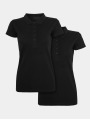 Build Your Brand / poloshirt Ladies 2-Pack in zwart