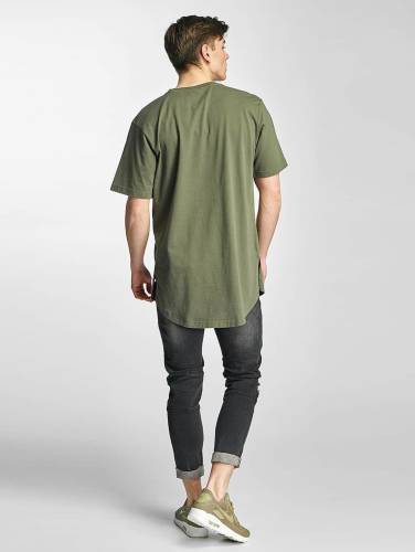 Urban Classics / t-shirt Ripped Pocket in olijfgroen