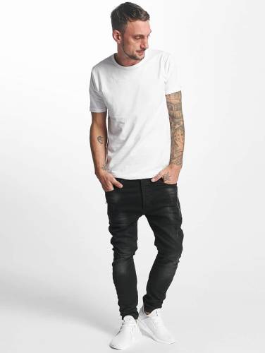 VSCT Clubwear / Slim Fit Jeans Thor Slim 7 Pocket with Zips in zwart
