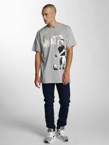 Merchcode / t-shirt Banksy What Boy in grijs