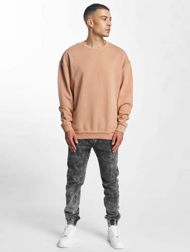 Urban Classics Sweater/trui -2XL- Oversize Open Edge Crew Roze/Oranje