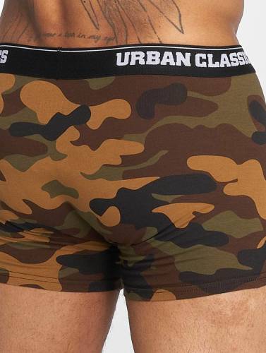 Urban Classics Boxershorts set -5XL- 2-Pack Camo Bruin/Groen