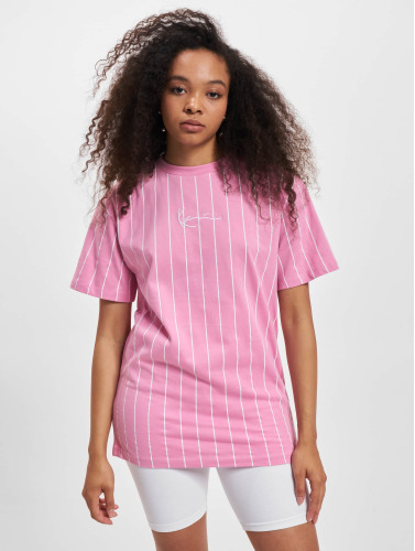 Karl Kani / t-shirt Small Signature Essential Pinstripe in pink