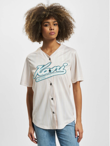 Karl Kani / overhemd Varsity Pinstripe Baseball in wit