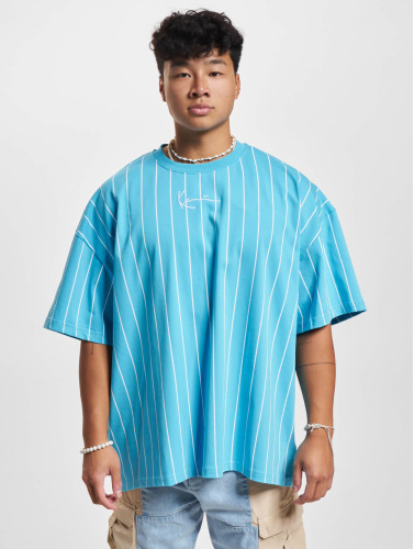 Karl Kani / t-shirt KK Small Signature Boxy Heavy Jersey Pinstripe in blauw