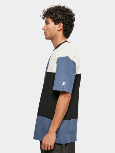 Starter Black Label Heren Tshirt -L- Patchwork Oversize Blauw/Multicolours