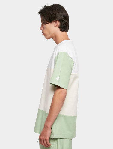 Starter Black Label Heren Tshirt -L- Patchwork Oversize Groen/Multicolours