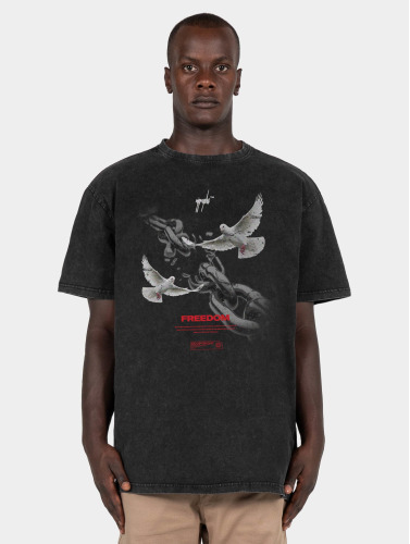 MJ Gonzales / t-shirt Freedom X Acid Washed Heavy Oversized in zwart
