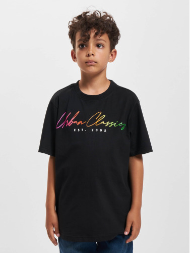 Urban Classics Kinder Tshirt -Kids 134/140- Script Logo Zwart